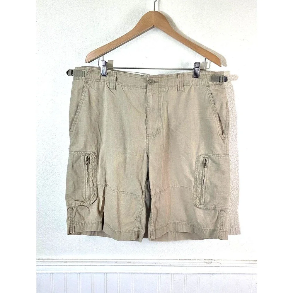 The North Face Mens Cargo Hiking Shorts 38 Beige Ripstop Outdoor Utility